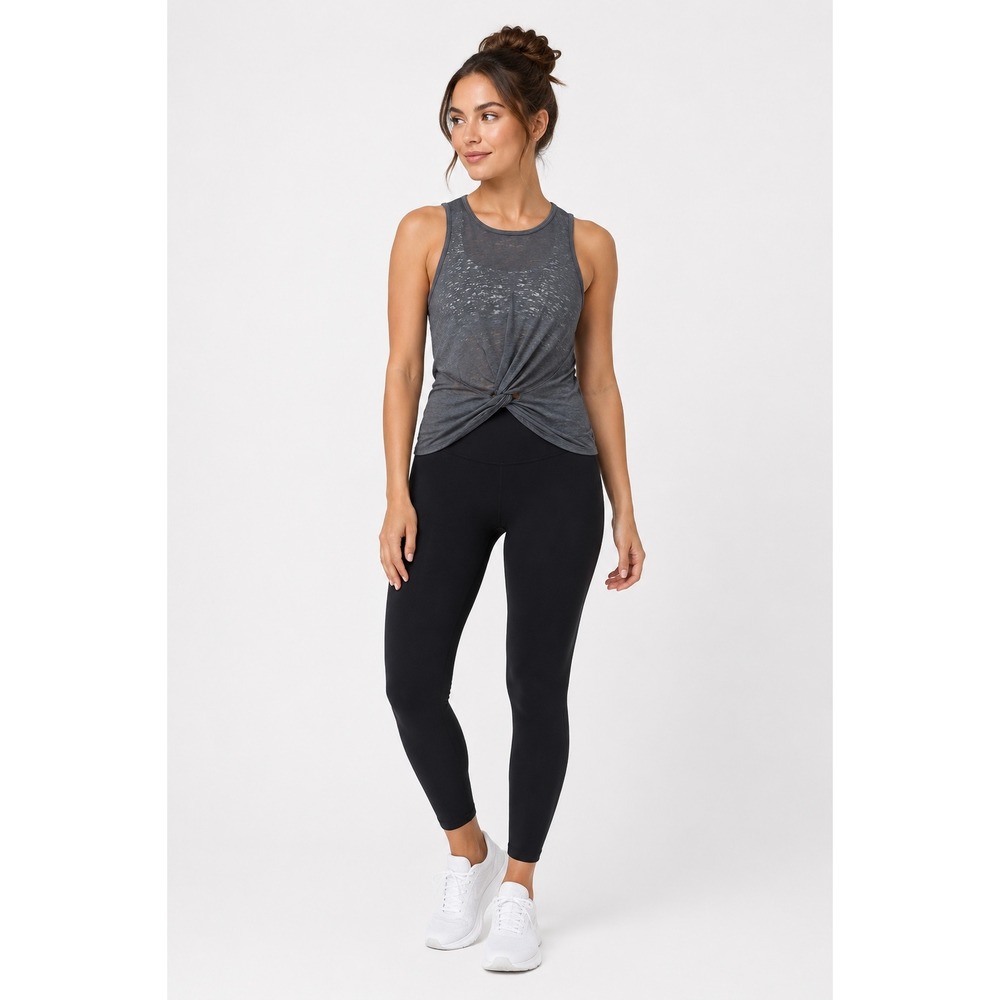Lululemon Breeze Through Twist Tank Womens 4 Nebula Gray Burnout Yoga Gym
